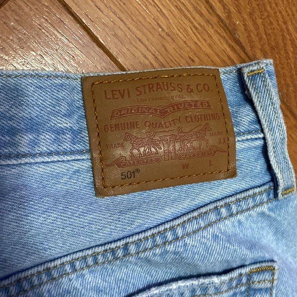LEVIS PREMIUM 501 HIGH RISE DENIM SHORTS IN OJAI TOP SZ 28 PERFECT CONDITION - Picture 7 of 16